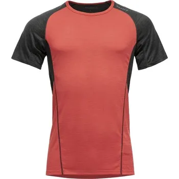 Pánské triko Devold RUNNING MERINO 130 SHIRT MAN M Červená, Černá