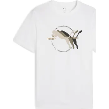 Pánské Tričko s krátkým rukávem PUMA GRAPHICS MULTIPLE CAT LOGO TEE 68482602 – Bílá XS