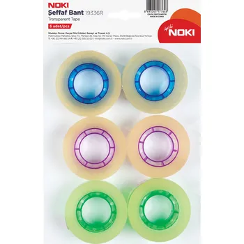 Lepicí páska s barevným středem 19mm x 33m, 6 ks blistr