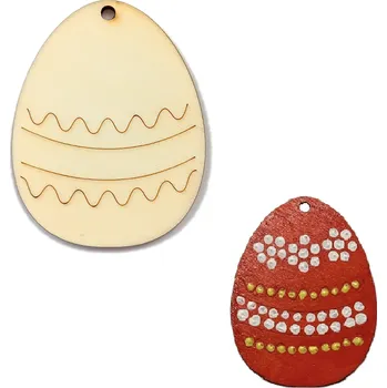 Velikonoční dekorace AUREDNIK Vajíčko velikonoční 6x7,5 cm dřevěný výřez k dozdobení a zavěšení