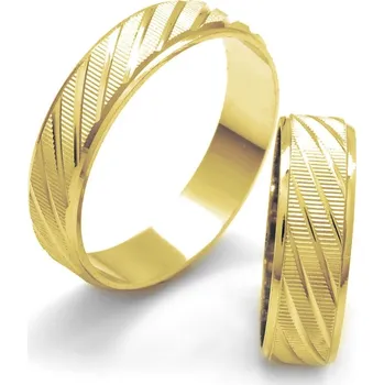 Prsten Snubní prsteny stříbrné zlacené proužky Armano - 69