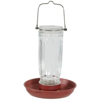 Pro ptáka Krmítko venkovní GLASS sklo červená Zolux