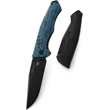 kapesní nůž Bestech KEEN II S35VN, Černý Stonewashed, Černá modrá G10+Titanium, Černá+Modrá BT2301D