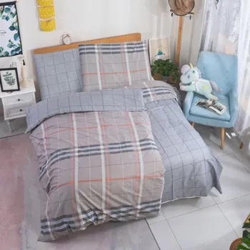 Povlečení Jahu Povlečení 2 dílné bavlněný satén Burbery grey vzor 32024, oboustranné 140x200, 70x90