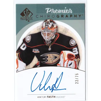 Sběratelská karetní hra 2013-14 UD SP Authentic Hockey VIKTOR FASTH Premier Chirography Auto Podpis Limit 75