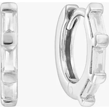 Náušnice Baguette Silver Hoop náušnice 1ks