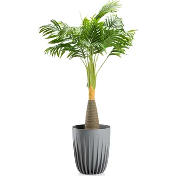 Květináč PLASTOVÝ KVĚTINÁČ STRIPPED 25X30 CM ŠEDÁ