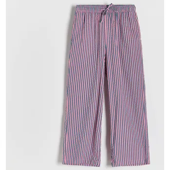 Dětská móda Reserved - Široké pruhované kalhoty - růžová - 805CY-30X - 805CY-30X-140