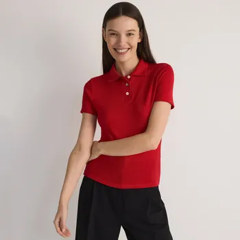 Dámské tričko Reserved - Polo s viskózou - červená - YT896-33X - YT896-33X-XS