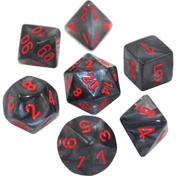 Příslušenství k deskovým hrám Chessex Sada 7 kostek Chessex - Velvet černá a červená - 27478