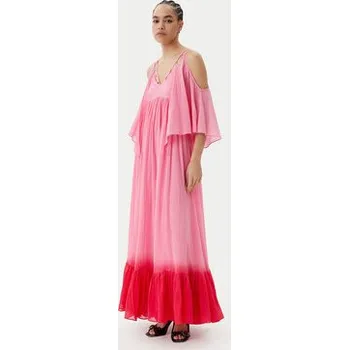 Dámské šaty PINKO Letní šaty Io Canto Abito 104950 A2G4 Růžová Relaxed Fit 38