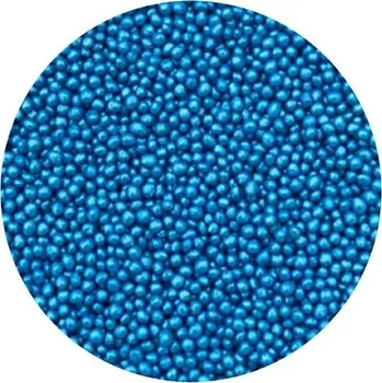 Jedlá dekorace na dort Cukrové perličky modré metalické 2mm 1kg - I LOVE CAKES