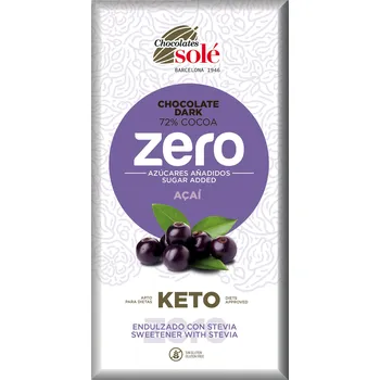 Čokoláda Čokoláda hořká 72 % s acai a stévií bez cukru 100 g SOLÉ