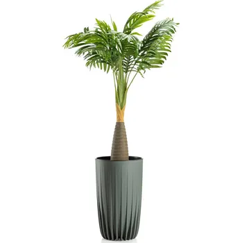 Květináč PLASTOVÝ KVĚTINÁČ STRIPPED 25X42 CM ZELENÁ