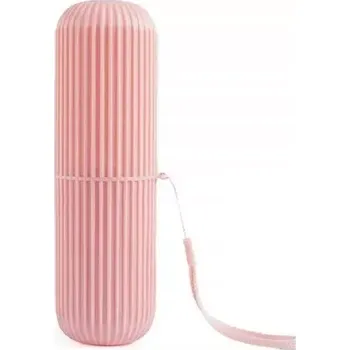 Cestovní pouzdro na zubní kartáček a pastu C60R (Růžové přenosné pouzdro na zubní kartáček a pastu)