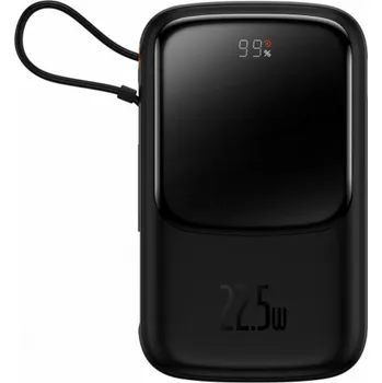Powerbanka Powerbanka Baseus Qpow PRO s kabelem, 10000 mAh, 22,5 W (černá)