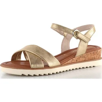 Dámské sandále Tamaris sandály na klínku Light Gold 1-28106-42 - 41 | P693786