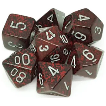 Příslušenství k deskovým hrám Chessex Sada 7 kostek Chessex - skvrnitá Silver Volcano - 25344