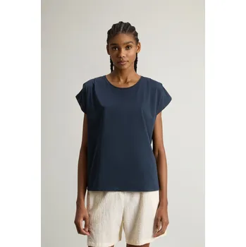 Dámské tričko TRIČKO WOOLRICH PLEATED T-SHIRT MELTON BLUE