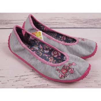 Dívčí bačkory Balerínky / bačkůrky / cvičky Befado 893Y085 s kytičkou a třpytivým lemem velikost: 33