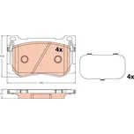 Sada brzdových destiček, kotoučová brzda TRW GDB2311