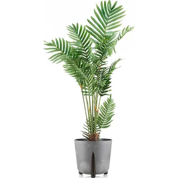 Květináč PLASTOVÝ KVĚTINÁČ MOSS 34X32 CM IMITACE BETONU ŠEDÁ