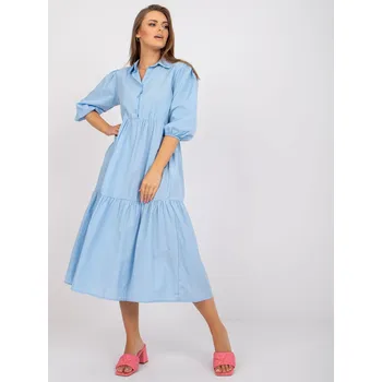 Dámské šaty Modré volné midi šaty RO-SK-
