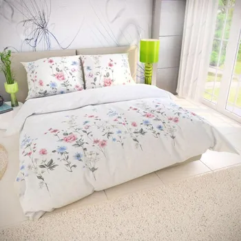 Povlečení Kvalitex Francouzské prodloužené bavlněné povlečení DELUX 240x220, 70x90cm LOUKA růžová