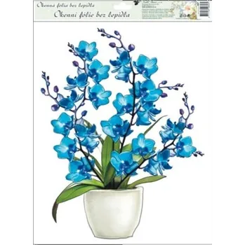 Vánoce Anděl Fólie na okna orchideje 887, 42x30cm Typ: modrá