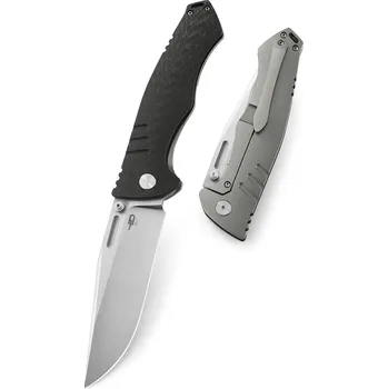 kapesní nůž Bestech KEEN II S35VN, Stone Wash +Satin, Titan +Karbonové vlákno, Černá BT2301A