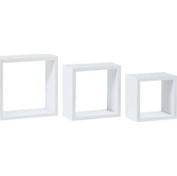 police Set tří bílých nástěnných polic