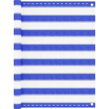 Slunečník vidaXL Balkonová zástěna 90 x 500 cm HDPE [310842] Barva: Modro-bílá