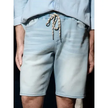 Pánské kraťasy Sinsay - Džínové kraťasy jogger - modrá - 7958Y-05J - 7958Y-05J-28