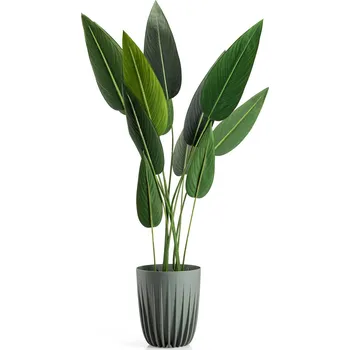 Květináč PLASTOVÝ KVĚTINÁČ STRIPPED 25X30 CM ZELENÁ