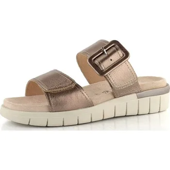 Dámské pantofle Caprice kožené pantofle s vyměnitelnou stélkou Taupe Metallic 9-27203-44 - 40 | P694682