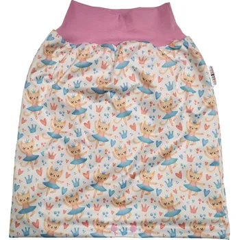 Plenkové kalhoty Breberky BIO Noční sukýnka - Kočičí princezna VELIKOST: L