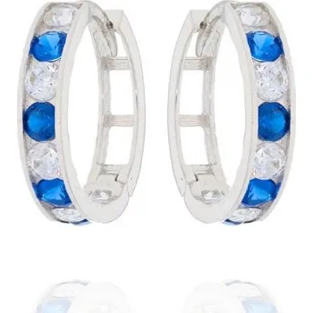 Náušnice Kroužky se zirkony - bílé zlato