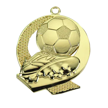 Medaile fotbal - míč a kopačka průměr 36 mm - Zlatá
