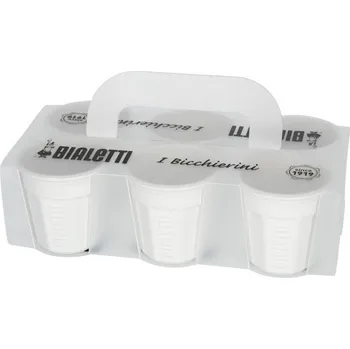 BIALETTI Bicchierini 60 ml 6 ks bílé Porcelánové Šálky na Espresso