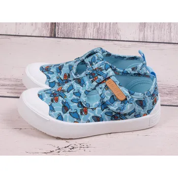 Chlapecké tenisky D.D.step Plátěnky sandálky tenisky D.D. step C096-51104 modré se žraloky velikost: 28