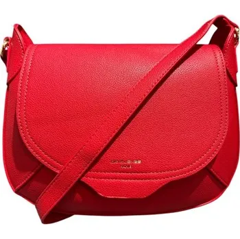 Kabelka David Jones dámská crossbody kabelka s klopou červená CM7454 Red