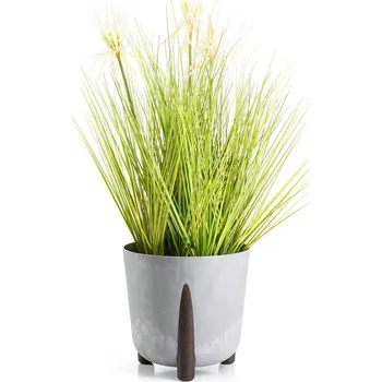 PLASTOVÝ KVĚTINÁČ MOSS 26X25 CM IMITACE BETONU ŠEDÁ