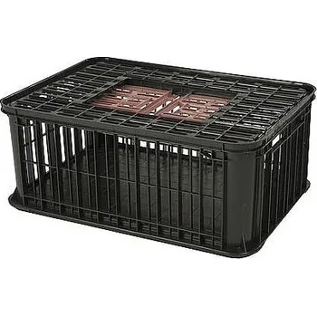 přepravka pro zvíře Přepravní box pro drůbež plastový černý