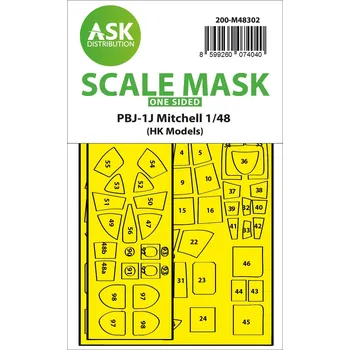 Plastikový model ASK 1/48 PBJ-1J Mitchell one-sided express fit mask for HK Models