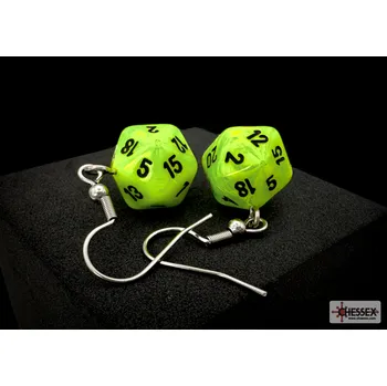 Příslušenství k deskovým hrám Chessex Náušnice Chessex zářivě zelená D20 - 54205