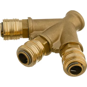 Příslušenství ke kompresoru InAirCom vzduchová roztrojka mosazná s rychlospojkami, G3/8" i