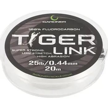 Gardner Fluorocarbonový Vlasec Tiger Link 20 m - 0,43 mm 25 lb