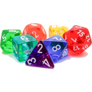 Příslušenství k deskovým hrám Chessex Sada 7 kostek Chessex - Prism Translucent - 23099