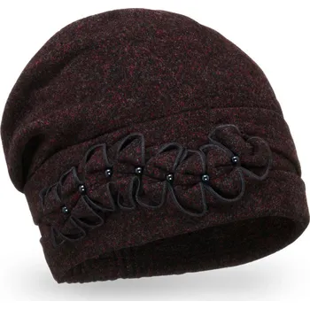 Čepice Dámská čepice Krumlovanka W-0856/Z5N bordó melange