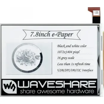 Elektronická stavebnice Waveshare 7,8" e-Paper raw displej, 1872×1404, USB/SPI/I80/I2C